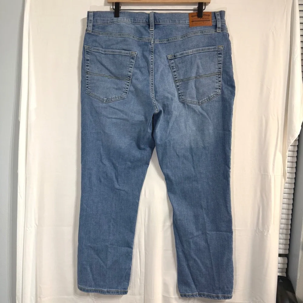 Lucky Brand 223 Straight Leg Men Blue Denim Jeans 36x29 Medium Wash Stretch NWOT